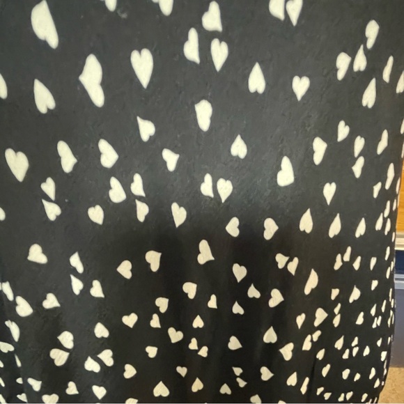 a new day Black and White heart pattern Midi Dress - Picture 6 of 7